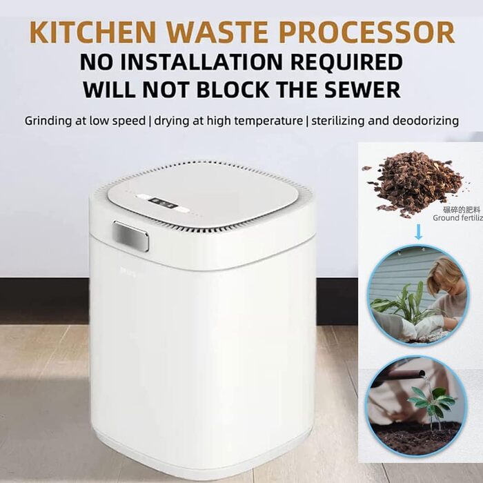 Електричний кухонний компостер, розумний контейнер для компосту відходів, машина для утилізації побутових харчових відходів 2,5 л, внутрішній автоматичний циклер харчових відходів для