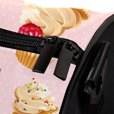 Спортивна сумка, маленька дорожня сумка, сумка для шопінгу та йоги, рожева з принтом Фрукти-Кекси, сумка для фітнесу на відкритому повітрі, сумка-шопер