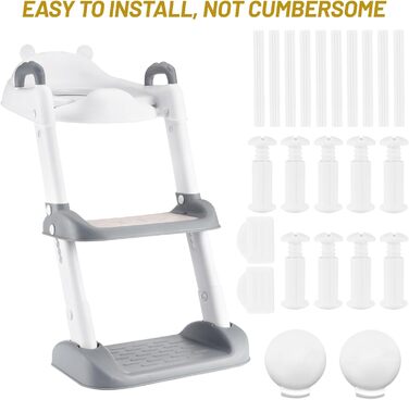 Дитячий дитячий унітаз, крісло для унітазу зі сходами, регульоване крісло для унітазу з поліуретановою підкладкою, стійке до бризо