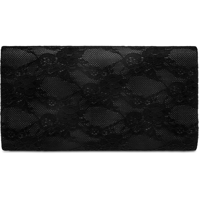 Елегантна жіноча вечірня сумка-клатч з мереживом одного розміру чорного кольору, 429