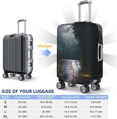 Чохол для валізи Міський пейзаж BAFAFA, еластичний захист від подряпин та пилу, чорний, розмір 80