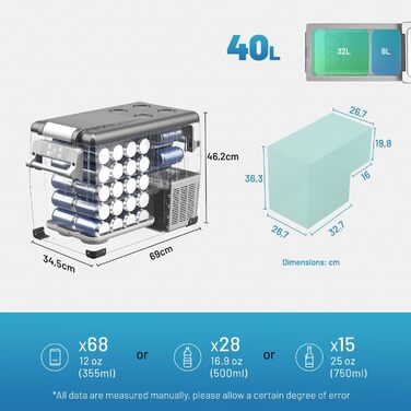 Літрів прохолодний ящик 12В портативний міні-холодильник електрична морозильна камера невелика морозильна камера для автокемпінгу,