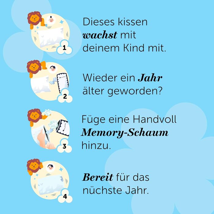 Дитяча подушка Cloudkiddo - Подушка - Регульована подушка - Піна з ефектом пам'яті - Для бокових і спинних спальних місць - Біла -