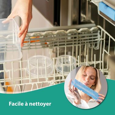 Набір контейнерів для морозильної камери MiraHome 15x0,125 л прямокутний прозорий синій ідеально підходить для зберігання та організації продуктів на кухні герметичні контейнери для зберігання з кришками австрійська якість 0,125 л (15 шт.)