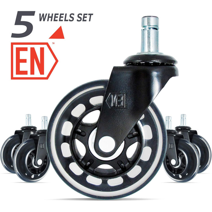 Підголівник Engineered Now для класичного крісла Herman Miller Aeron (5 предметів, чорний) з колесами - комплект з 5 чорних