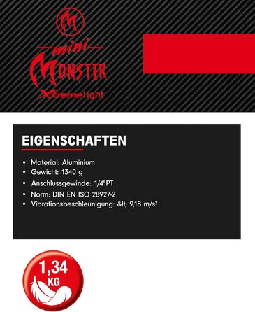 Високопродуктивний ударний гайковерт стиснене повітря miniMONSTER 1/2 515.1270 I 3-кратний попередній вибір крутного моменту 965,