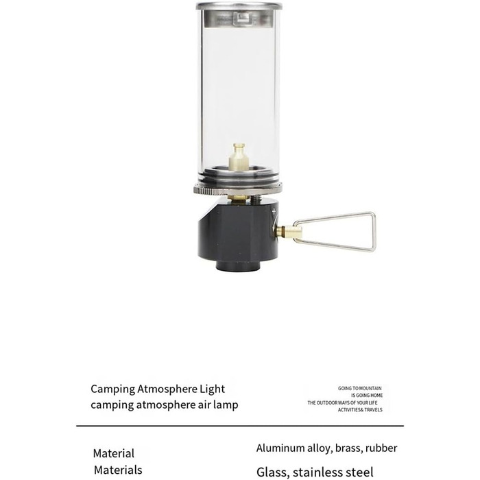 Ліхтар, паливні ліхтарі, газовий ліхтар для міні-кемпінгового ліхтаря, термостійке скло, чорний газовий ліхтар