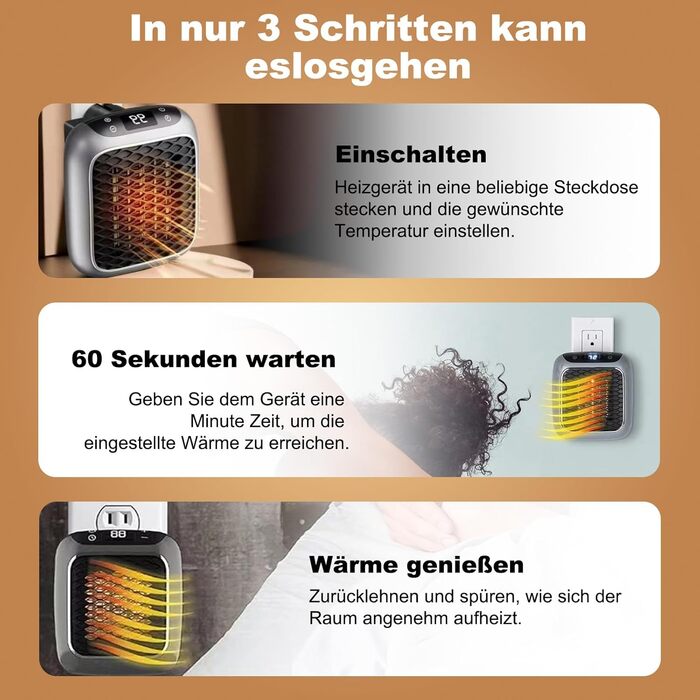 Підключаємий обігрівач Wellheater, міні-обігрівач для колодязів миттєво зігрійте свій дім, ідеальне рішення для затишного тепла в холодні дні