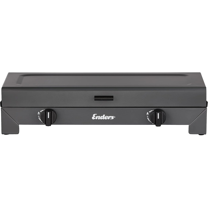 Газова плита Enders Camping Stove CANBERRA 2, 2-конфоркова, 2 конфорки з нержавіючої сталі 2x2,3 кВт, може працювати від газового балона або накрутного картриджа, загальна потужність 4,6 кВт, підставка для каструлі, знімна кришка, 1790