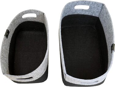 Набір із 2 фетрових кошиків Зберігання для вітальні, ванної кімнати та кухні Для косметики, іграшок тощо Міцний та універсальний