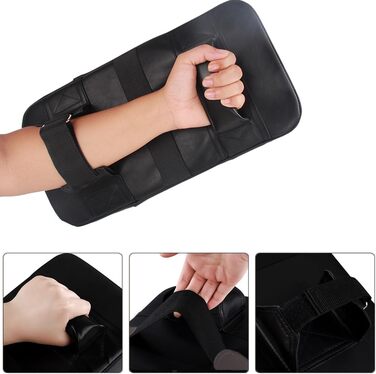 Набір боксерських щитків 2-в-1, боксерські щитки для кікбоксингу, ПУ щитки для рук, боксерські щитки, аксесуар для бойових мистецтв для кікбоксингу, тайського боксу, карате, муай-тай, тренувань з боксу, чорний