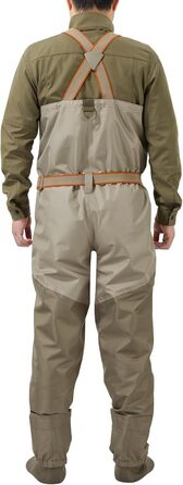 Чоловічі вейдерси Bassdash IMMERSE, світло-коричневі, водонепроникні, дихаючі, для нахлистової риболовлі, нагрудні вейдерси з панчохами, для полювання, легкі, світло-коричневі/коричневі, середнього розміру, довжина 8-9 футів