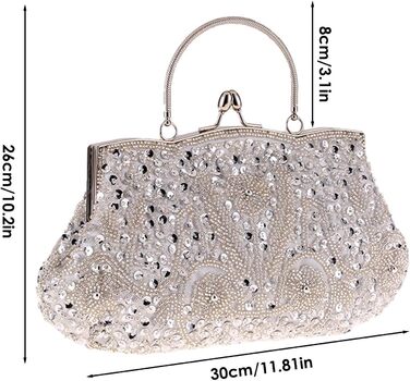 Клатч Перлинний Вечір - Розкішна жіноча сумочка з перлів та ланцюжка для вечірок та урочистих подій. Срібляста перлинна сумочка для нареченої.