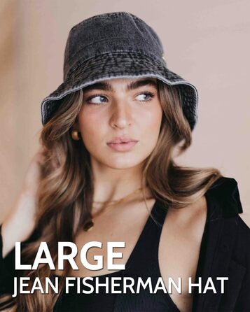 Джинсовий капелюх Zylioo L/XL/XXL для чоловіків та жінок, для великої голови, UPF50 захист від сонця, розмір 58-64 см, вінтажна літня шапка з китицями XL-XXL, темно-синя