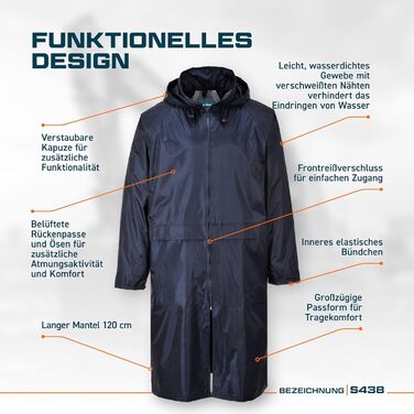 Класичний дощовик, 4XL, темно-синій, 438