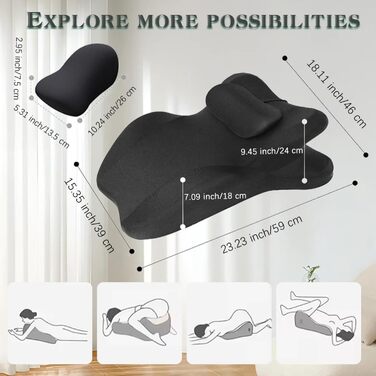 Подушка Arcova Sweet Spot подушка для пар 27 для підтримки інтимної близькості, клиноподібна подушка з піни з ефектом пам&39яті для всіх положень тіла Keep the Passion Alive, чорна