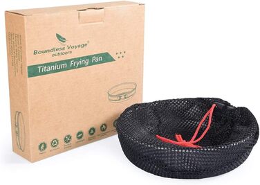 Безмежна подорож Титанова сковорода зі складною ручкою Ультралегка кемпінгова сковорода для пікніка Посуд Титанова сковорода Ti151