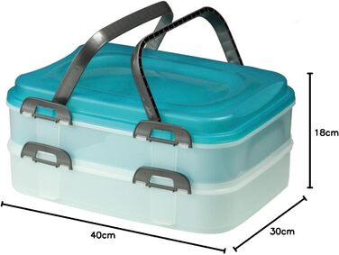 Контейнер для торта Domotti Dolce з кришкою, контейнер для зберігання продуктів (2 шт., випадковий колір)