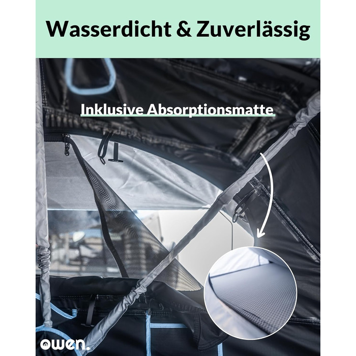 Намет на дах Owen Two Доступний з опцією тенту Кольори на вибір Просторий, комфортний намет на дах автомобіля Ідеально підходить для кемпінгу з автомобілем Універсальний аксесуар для кемпінгу Сірий з тентом