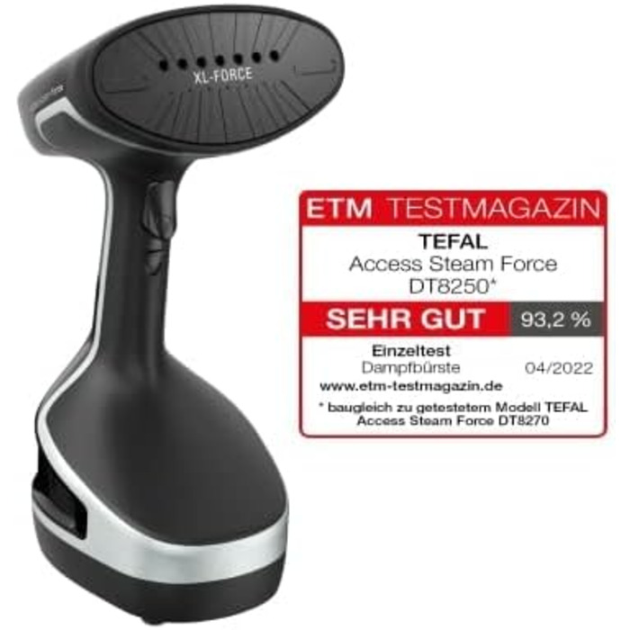 Парова щітка Tefal DT8250 Access Steam Force 2000 Вт 190 мл Чорний/сріблястий Найпотужніша - 30 г/хв - підошва з підігрівом