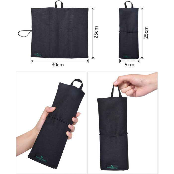 Столові прибори Рулон Чорний кемпінг Портативний намет Кілочки Сумка для перенесення Посуд Кухонний набір Палички для зберігання С