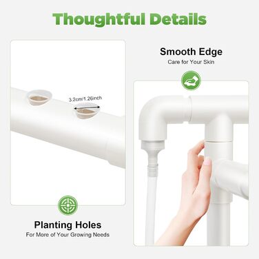 Набір для гідропонного вирощування LIAIZE із 90 місцями для рослин, 3-шарова система гідропонного вирощування, набір для гідропонного вирощування на ділянці Система гідропонного садівництва Безґрунтові труби для вирощування Вертикальний сад