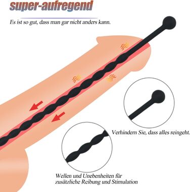 Розкішний набір з 8 уретральних розширювачів, силіконовий уретральний розширювач, багатофункціональні пробки, секс-іграшки, пеніс, стимуляція простати, еротична секс-іграшка для чоловіків, соло (чорний)