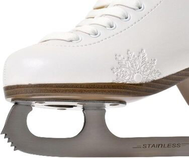 Фігурні ковзани HEAD Amber для жінок з лезами з нержавіючої сталі, дизайн сніжинки, ідеально підходять для початківців - білі, розмір 41