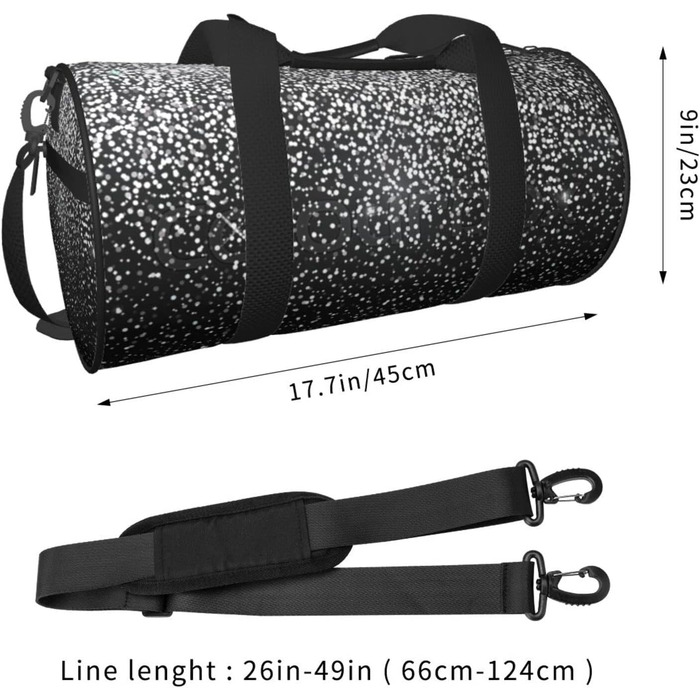 Синя смугаста сумка-дорожня сумка з черепом, кругла, великої місткості, легка та міцна, чудовий подарунок для походів, відпустки, ділових поїздок та іншого, з блискучими срібними блискітками.