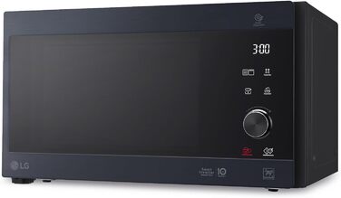 Мікрохвильова піч LG MH6565CPW з грилем і цифровим дисплеєм, 25 літрів і 1000 Вт, мікрохвильова піч LG з функцією розумного інвертора і EasyClean, зберігає смак і поживні речовини, Чорний