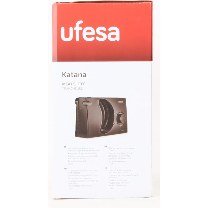 Хліборізка Складний електричний слайсер, ковбасний слайсер, запобіжна ручка, лезо з нержавіючої сталі 170 мм, регулятор товщини від 0 до 15 мм, 150 Вт, 0918 Katana