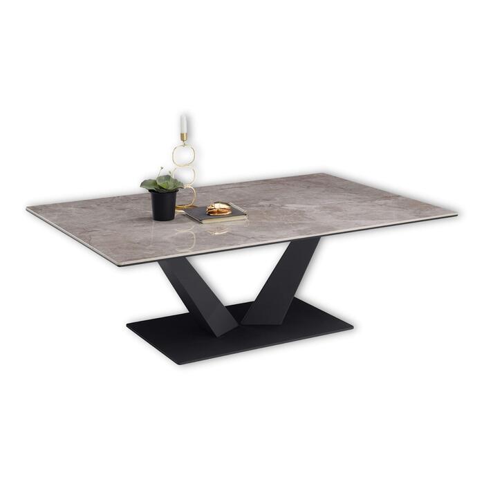 Журнальний столик Stella Trading Gisele з керамічною поверхнею та металевим каркасом, антрацит - високоякісний диванний столик для вашої вітальні - 120 x 40 x 80 см (Ш/В/Г)