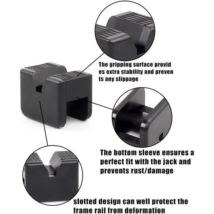 Гумовий домкрат, більшеГумова підкладка Chioce Гумова накладка Прокладка домкрата з канавкою Універсальна накладка на автомобільний домкрат Протиковзка підставка з гумовим блоком Гумовий бампер ()