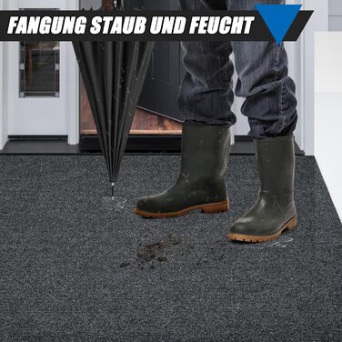 Килимок для коридору bimiti, нековзний, 300x90 см, брудозбірний килимок, килимок для кухні, що миється, килимок для коридору на метр, килимок для вітальні, спальні, кухні, офісу, коридору, сірий