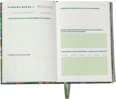 Щоденник успіху BACKWIND PLANNER - Ваш 12-тижневий щоденний планувальник для сталих змін з міні-звичками - Бездатований планувальник справ А5 - Щоденник - Тижневий планувальник - Квіткова обкладинка