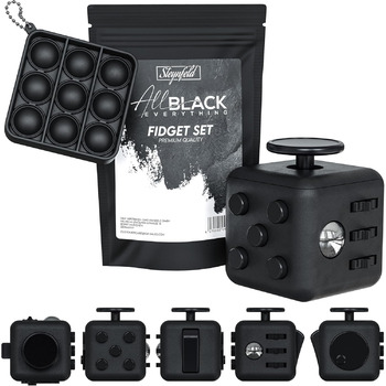 Включаючи безкоштовний Fidget Popper, чорний, Fidget Cube, Fidget popit, ADHD Anti-Stress, Stress Relief, Anti Anxiety & Nervousne