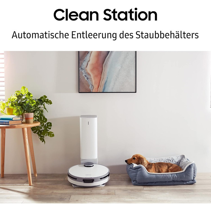 Робот-пилосос Samsung Jet Bot VR30T85513W/WA, потужність всмоктування 5 Вт, 0,3 , станція очищення, датчик LIDAR, інтелектуальне к