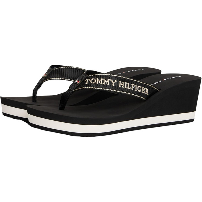 Жіночі літні шльопанці Tommy Hilfiger на танкетці, розмір 39 EU, чорні