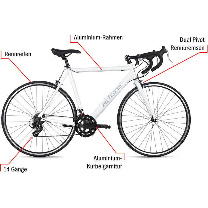 Гоночний велосипед Adore 28&39&39 Racer Alu White 14 передач 56 см