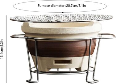 Вугільний гриль, вугільна піч Піч-гриль для заварювання чаю біля печі, чайна вугільна піч для кемпінгу на свіжому повітрі, походів, походів з рюкзаком, пікніків, барбекю. Середнього розміру.