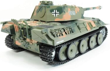 Радіокерований танк Panther 3819 Heng Long з димовою та звуковою імітацією, функцією стрільби та контролем якості