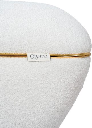 Великий пуф/табурет з м&39якої ведмедевої тканини білого кольору, сучасний, квадратний, зручний для вітальні, спальні, оздоблення зі штучної шкіри золотого кольору, висота приблизно 43 см, колір білий.