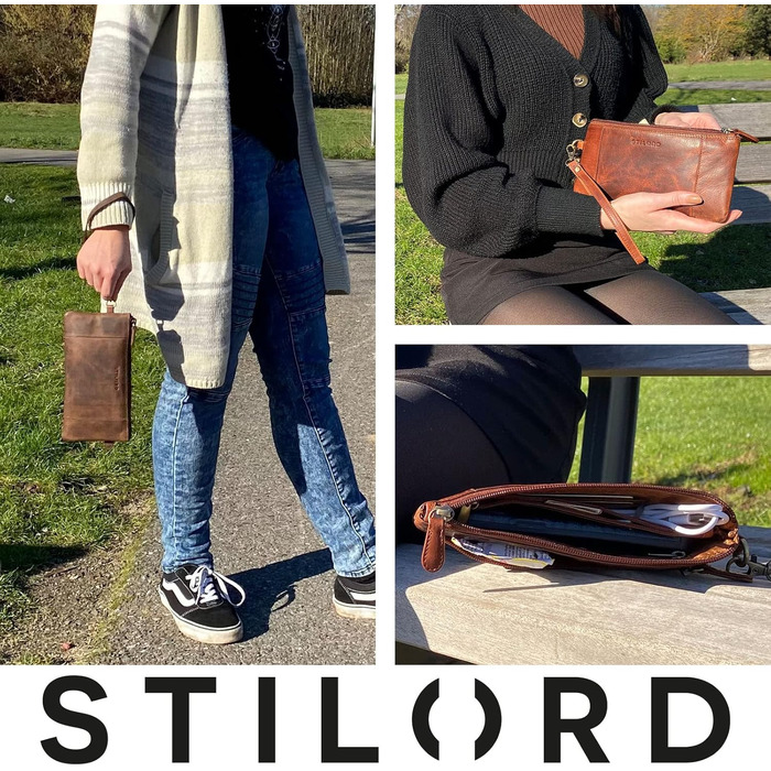 Греція вінтажний клатч з натуральної шкіри для жінок. Знімний ремінець на зап'ястя та захист від RFID. Чорний колір.