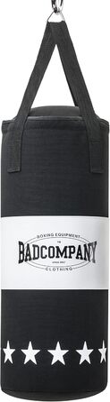 Боксерський набір Bad Company для дітей та підлітків до 12 років Боксерська груша з підвіскою 55 x 25 см та дитячі боксерські рукавички 8oz Набір дитячих боксерських груш для підвішування - чорний