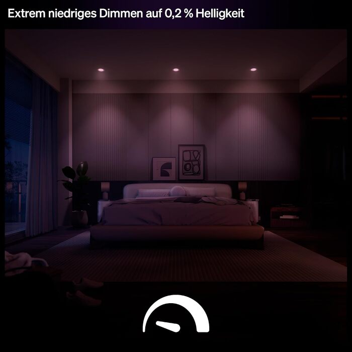 Набір вбудованих світильників Philips Hue Slim Downlight (3 шт.), LED, 1000 лм, 90 мм, тонкий дизайн, повний спектр денного світла 100020 000 K, плавне димування, точна передача кольорів, Smart Lighting, білий, нове покоління розміру S