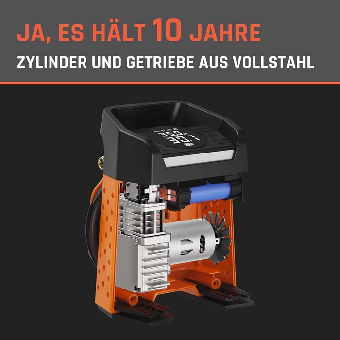 Електричний повітряний насос ETENWOLF ZEPHYR S3-7800mAh, 160 PSI/11.03Bar портативний повітряний компресор для автомобіля, мотоцик