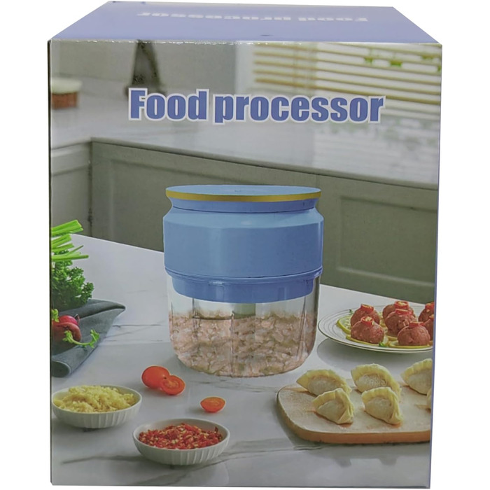 Подрібнювач цибулі, електричний подрібнювач, електричний подрібнювач цибулі, подрібнювач овочів, блендер, мульти та універсальний подрібнювач 300 мл робочий контейнер із зарядним кабелем (білий)