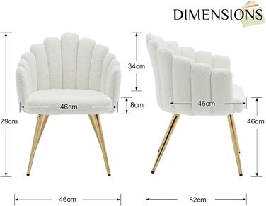 Крісло Chairus зі штучного хутра для вітальні, сучасне м&39яке крісло з металевими ніжками, розслаблююче крісло для спальні та балкону (біле)