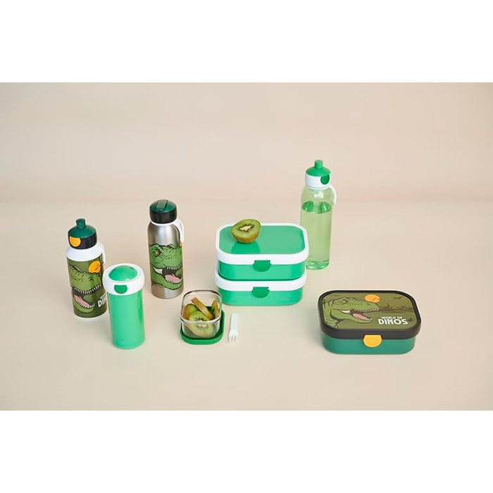 Ланчбокс Campus - Дитячий ланчбокс Bento з виделкою та роздільниками - Контейнер для їжі з кліпсою, без BPA, можна мити в посудомийній машині - 750 мл - Динозавр Стандартний Дино