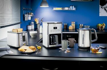 Тостер Krups KH442D Control Line Premium Тостер нержавіюча сталь 2 коротких слота для 2 скибочок насадка для хліба 6 рівнів підсма